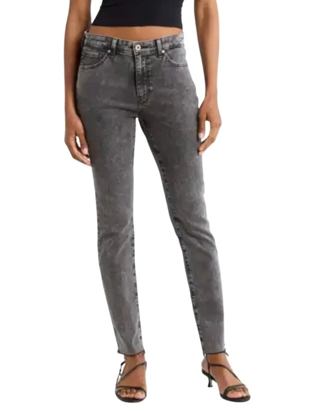 AG Adriano Goldschmied Womens Jeans Size 27 Gray Alexxis Slim Button Fly New